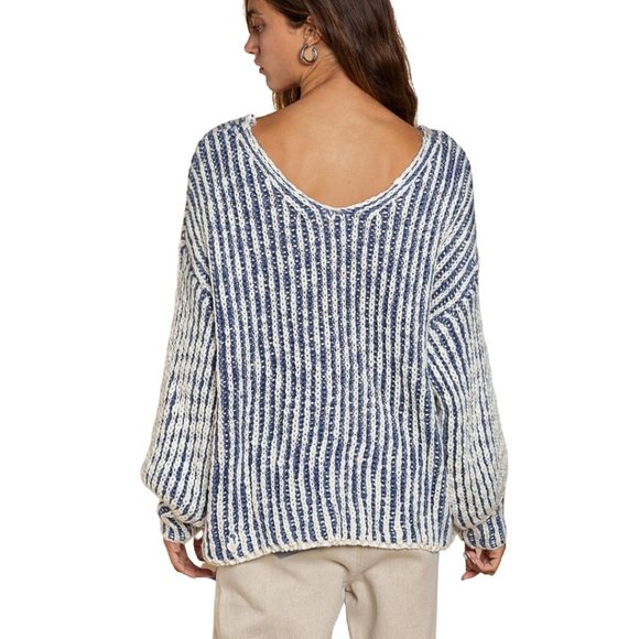 POL Clothing Blue Cozy Slouchy and Comfy Oversize Sweater - Picture 3 of 4